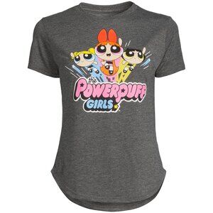 THE POWERPUFF GIRLS Women’s Graphic Tee SIZE M 7-8 Gray NEW